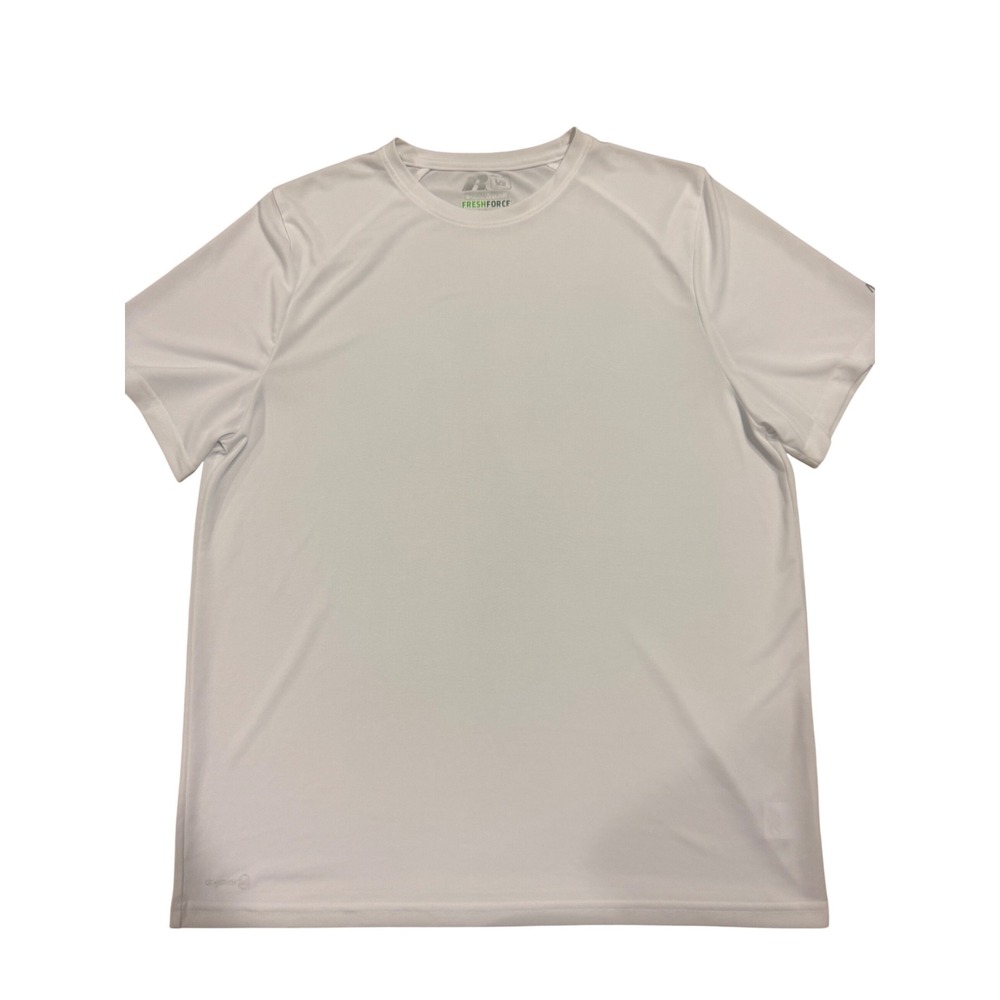 Russell Athletic FreshForce Mens Training Fit Tee White RM121220 Large